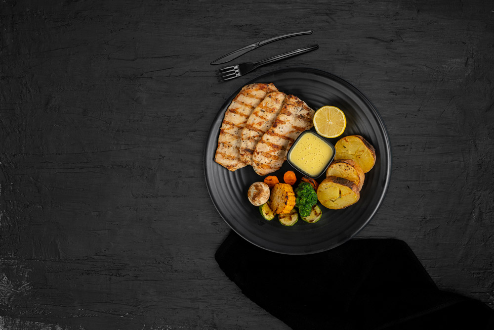 Grilled Chicken Platter (510 Cal | P:59G)