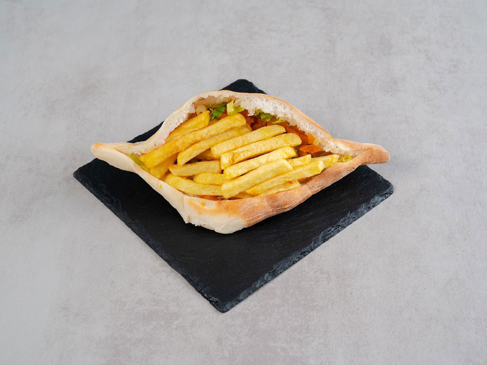 French Fries Sandwich with Iraqi Samoon