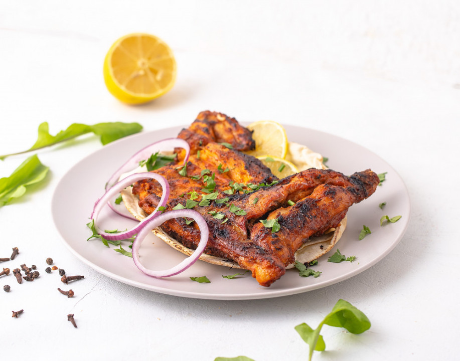 Half Chicken Grilled on Charcoal
